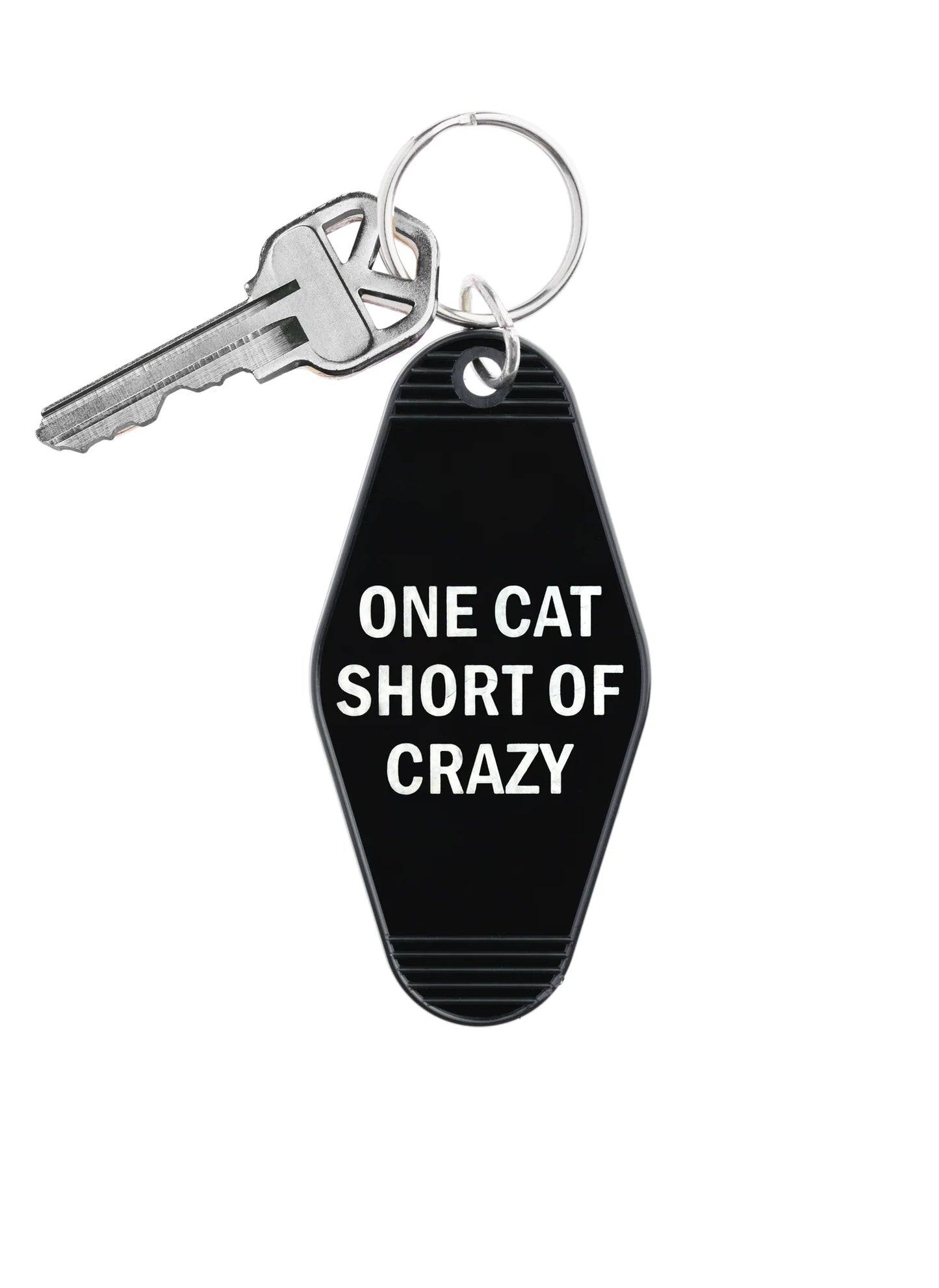 KEYCHAIN - ONE CAT SHORT OF CRAZY