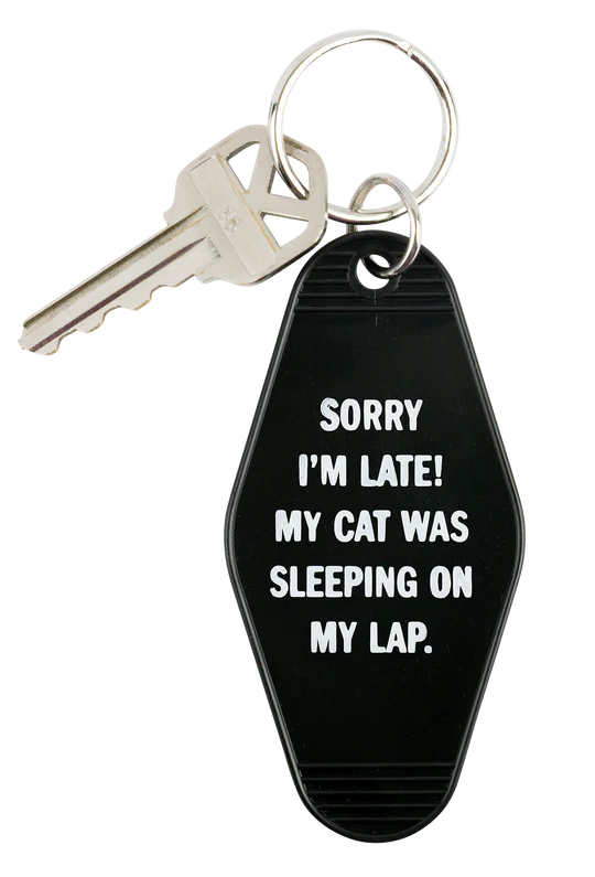 KEYCHAIN - SORRY I'M LATE CAT