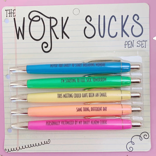 PEN SET - WORK SUCKS