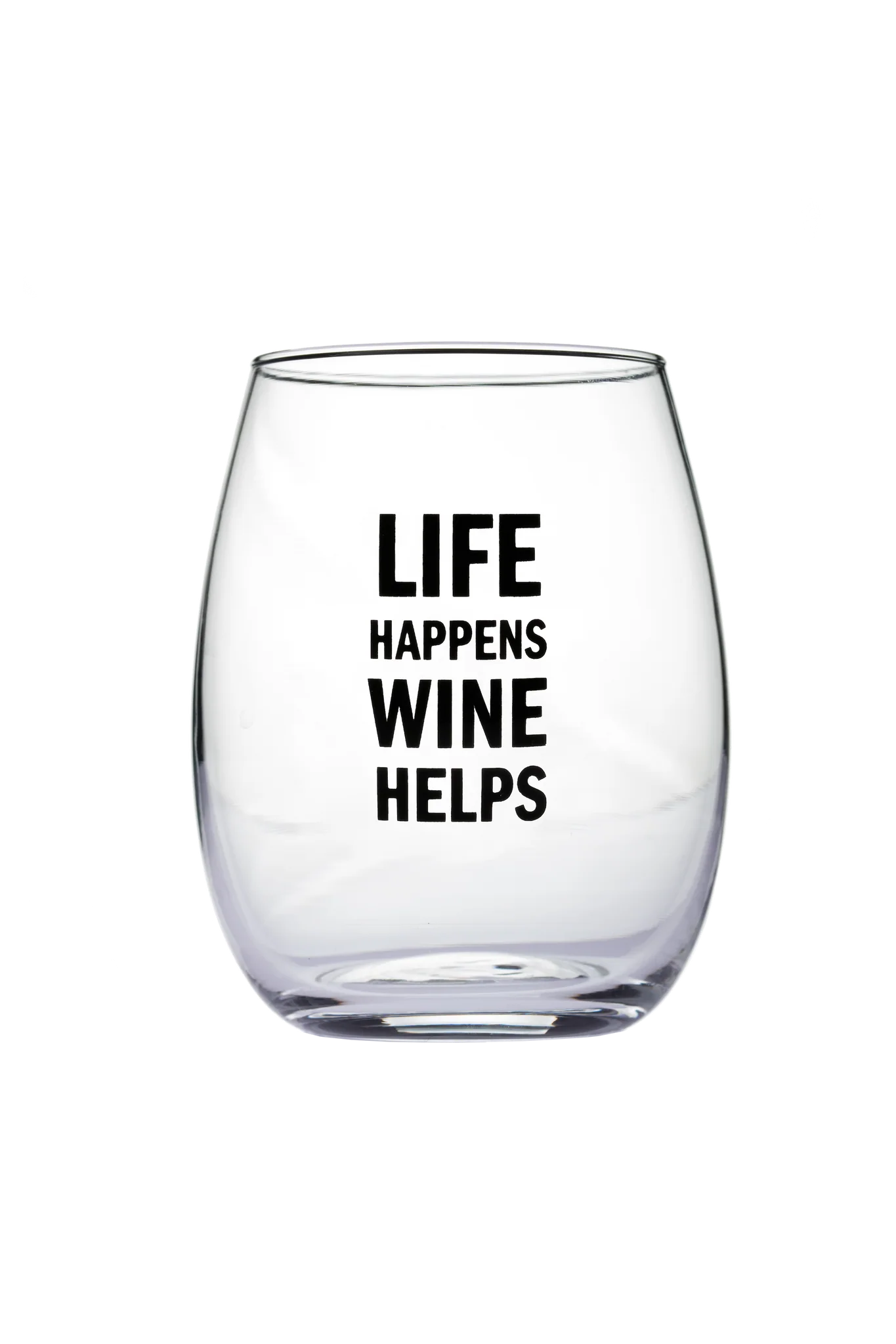 WINE GLASS - LIFE HAPPENS, WINE HELPS