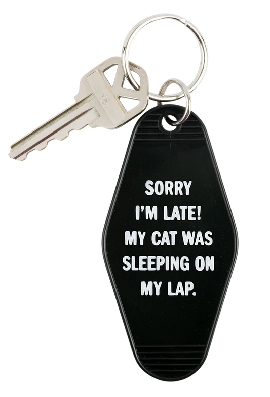 KEYCHAIN - SORRY I'M LATE CAT